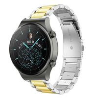 Strap-it Huawei Watch GT 2 Pro stalen band (zilver/goud)