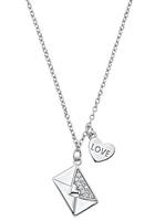 s.Oliver Ketting met hanger voor dames, 925 Sterling Zilver, (synth.) Zirconia | enveloppe