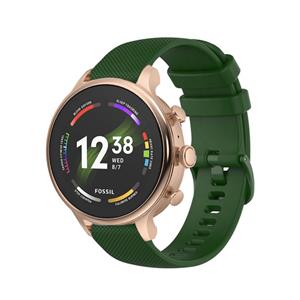 Strap-it Fossil Gen 6 (42mm) siliconen bandje (legergroen)