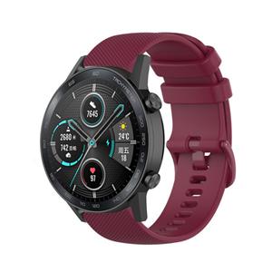 Strap-it Honor Magic Watch 2 luxe siliconen bandje (donkerrood)