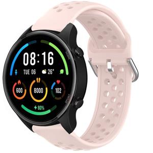 Strap-it Xiaomi Mi Watch siliconen bandje met gaatjes (roze)