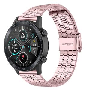 Strap-it Honor Magic Watch 2 roestvrij stalen band (rosé pink)