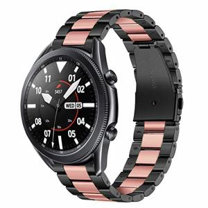 Strap-it Samsung Galaxy Watch 3 45mm stalen band (zwart/roze)
