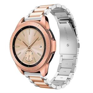 Strap-it Samsung Galaxy Watch 42mm stalen band (zilver/rosé goud)