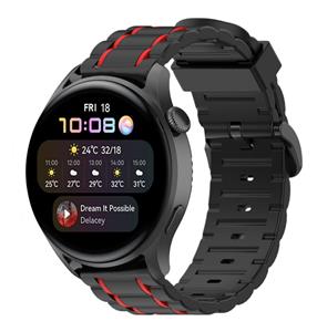 Strap-it Huawei Watch 3 sport gesp band (zwart/rood)