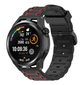Strap-it Huawei Watch GT Runner sport gesp band (zwart/rood)