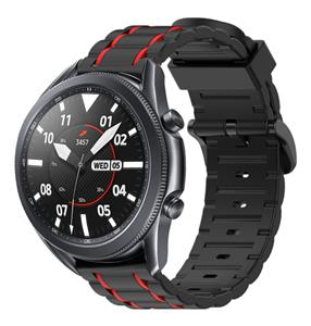 Strap-it Samsung Galaxy Watch 3 45mm sport gesp band (zwart/rood)