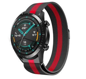 Strap-it Huawei Watch GT Milanese band (zwart/rood)