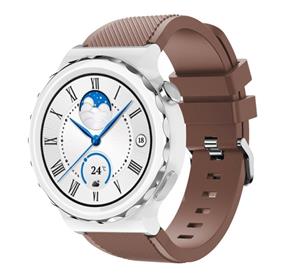 Strap-it Huawei Watch GT 3 Pro 43mm siliconen bandje (koffiebruin)