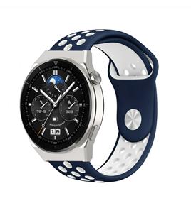 Strap-it Huawei Watch GT 3 Pro 46mm sport band (blauw/wit)