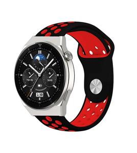 Strap-it Huawei Watch GT 3 Pro 46mm sport band (zwart/rood)