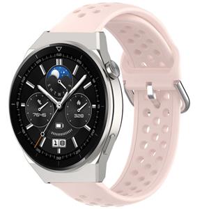Strap-it Huawei Watch GT 3 Pro 46mm siliconen bandje met gaatjes (roze)