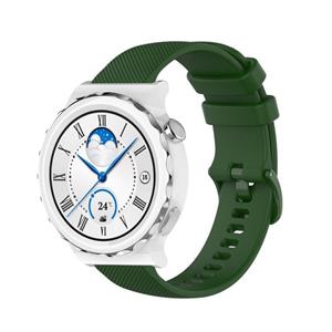 Strap-it Huawei Watch GT 3 Pro 43mm luxe siliconen bandje (legergroen)