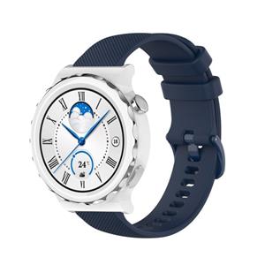 Strap-it Huawei Watch GT 3 Pro 43mm luxe siliconen bandje (donkerblauw)