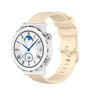 Strap-it Huawei Watch GT 3 Pro 43mm luxe siliconen bandje (beige)