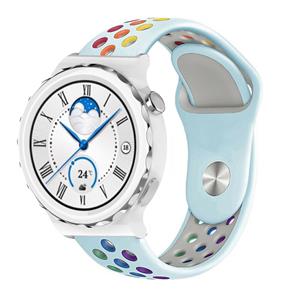 Strap-it Huawei Watch GT 3 Pro 43mm sport band (lichtblauw/kleurrijk)