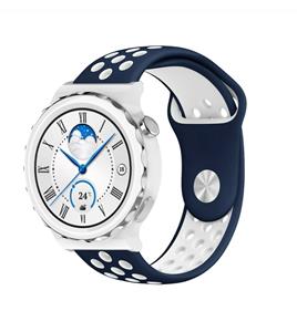 Strap-it Huawei Watch GT 3 Pro 43mm sport band (blauw/wit)