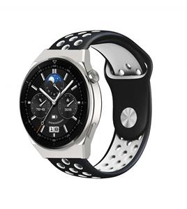 Strap-it Huawei Watch GT 3 Pro 46mm sport band (zwart/wit)