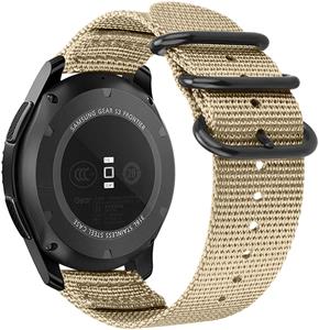 Strap-it Huawei Watch GT 3 Pro 46mm nylon gesp band (khaki)