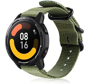 Strap-it Xiaomi Watch S1 nylon gesp band (groen