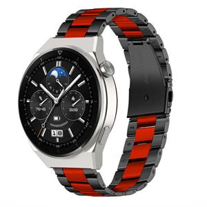 Strap-it Huawei Watch GT 3 Pro 46mm stalen band (zwart/rood)