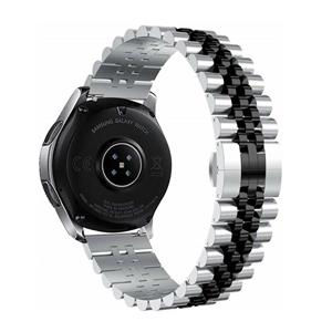 Strap-it Huawei Watch GT 3 Pro 46mm Jubilee stalen band (zilver/zwart)