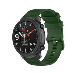 Strap-it Xiaomi Amazfit GTR Luxe Siliconen bandje (legergroen)