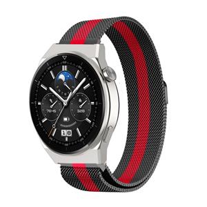 Strap-it Huawei Watch GT 3 Pro 46mm Milanese band (zwart/rood)
