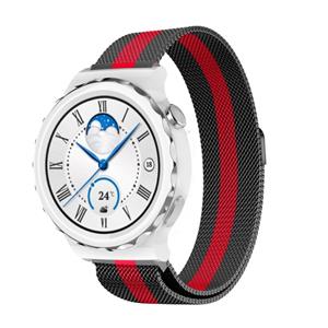 Strap-it Huawei Watch GT 3 Pro 43mm Milanese band (zwart/rood)