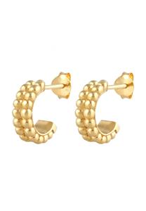 Elli, Ohrringe Mini Creolen Stecker Kugel Look 925 Silber in gold, Schmuck für Damen