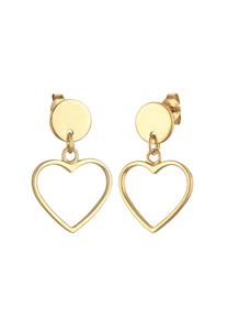 Elli, Ohrringe Ohrhänger Stecker Herz 925 Silber in gold, Schmuck für Damen