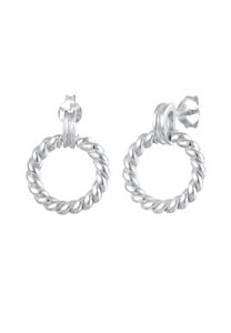 Elli, Ohrringe Kreis Twisted Rund 925 Silber in silber, Schmuck für Damen