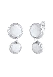 Elli, Ohrringe Ohrhänger Plättchen Disc Rund Glanz 925 Silber in silber, Schmuck für Damen