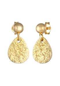 Elli, Ohrringe Ohrhänger Plättchen Tropfen Vintage 925 Silber in gold, Schmuck für Damen