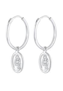 Elli Oorbellen Dames Creolen Hangers Heilige Maria Geloof Religie in 925 Sterling Zilver