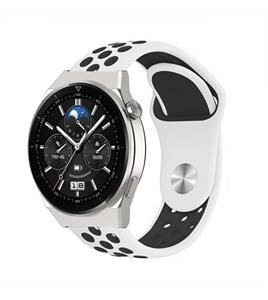 Strap-it Huawei Watch GT 3 Pro 46mm sport band (wit/zwart)