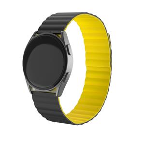 Strap-it Samsung Gear S3 magnetisch siliconen bandje (zwart/geel)