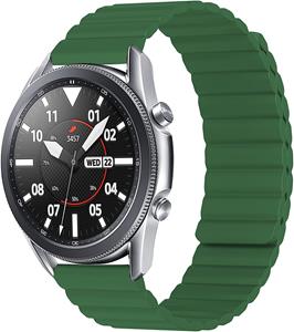 Strap-it Samsung Galaxy Watch 3 45mm magnetisch siliconen bandje (groen)