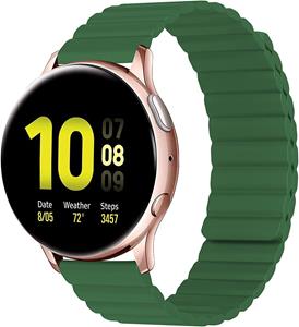 Strap-it Samsung Galaxy Watch Active magnetisch siliconen bandje (groen)