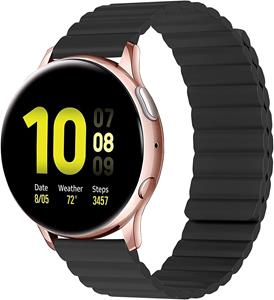 Strap-it Samsung Galaxy Watch Active magnetisch siliconen bandje (zwart)