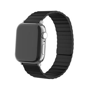 Strap-it Apple Watch magnetisch siliconen bandje (zwart)