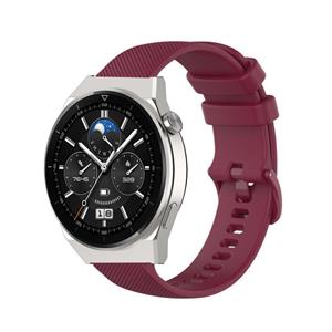 Strap-it Huawei Watch GT 3 Pro 46mm Luxe Siliconen bandje (donkerrood)