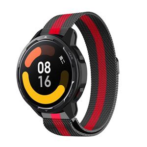 Strap-it Xiaomi Watch S1 Milanese band (zwart/rood)