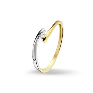 Tft Huiscollectie 4205592 Bicolor gouden zirkonia ring