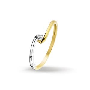 Tft Huiscollectie 4205598 Bicolor gouden zirkonia ring