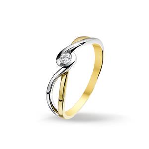 Tft Huiscollectie 4205621 Bicolor gouden zirkonia ring