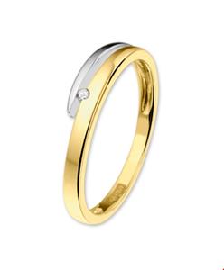 Tft Ring Diamant 0.02ct H SI Bicolor Goud