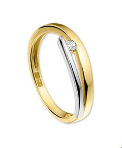 Tft Ring Diamant 0.05ct H SI Bicolor Goud