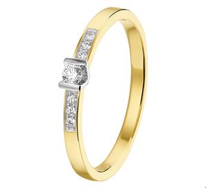 Tft Ring Diamant 0.085ct H SI Bicolor Goud