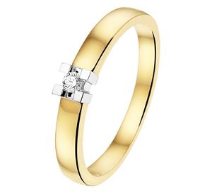 Tft Ring Diamant 0.05ct H SI Bicolor Goud